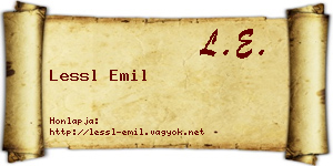 Lessl Emil névjegykártya